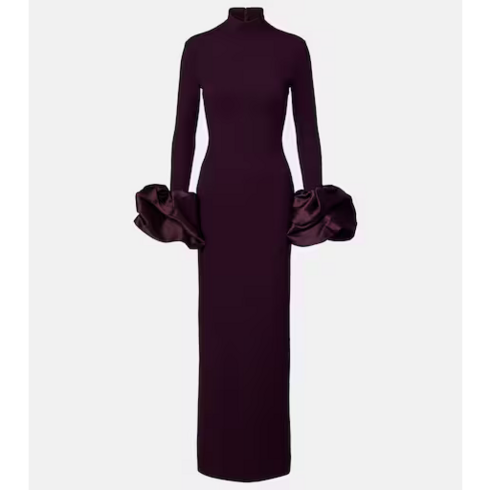 SOLACE London Viviana satin-trimmed gown in Purple - Picture 1 of 2